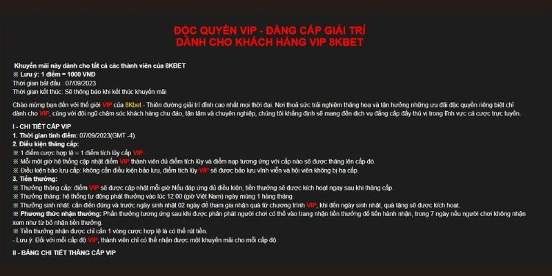 Đặc quyền VIP dành riêng cho người chơi cao cấp